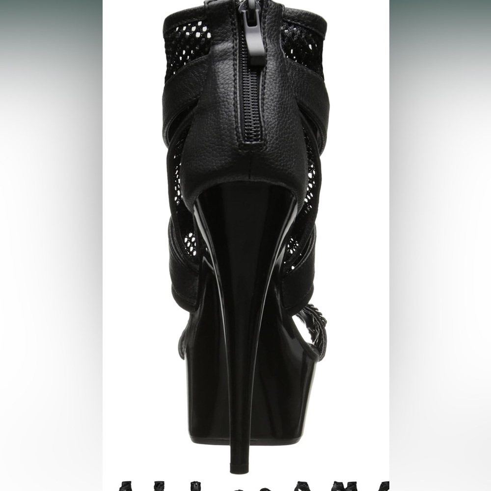 Ellie Shoes - Black strappy mesh stilettos - pole dancing shoes - size 9 - Picture 4 of 4